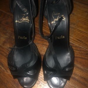 Christian Loubouton Black Slingback Heel